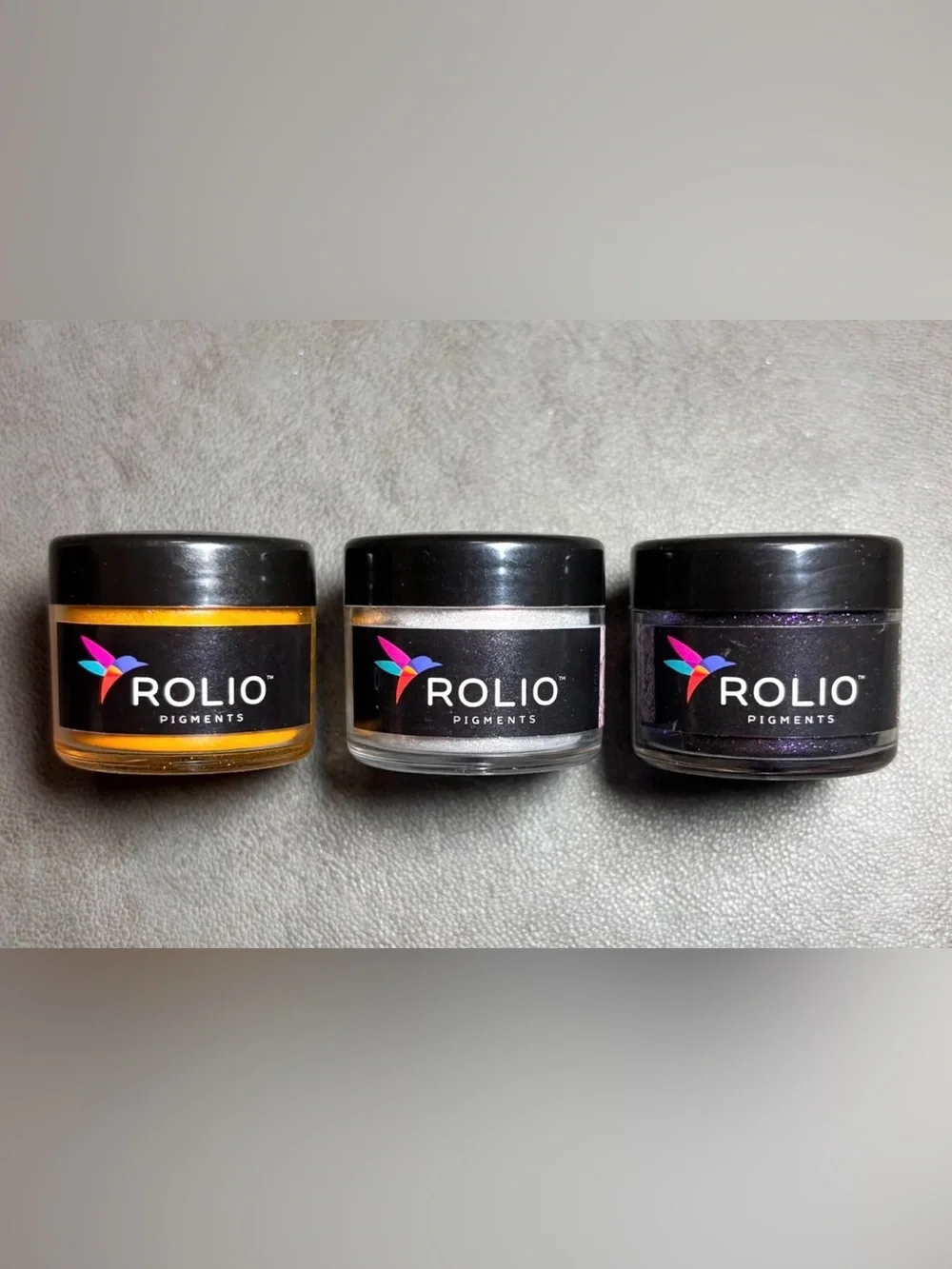 ROLIO Press-On Nail Pigment Set - Gold, Silver, Purple
